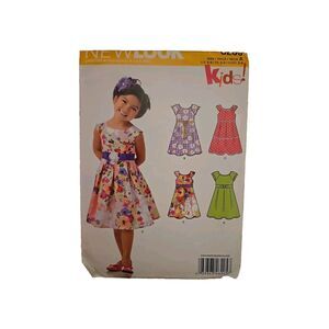Vtg New Look Kids 6205 Childs Size 3-8 Dress cut 2013 Pre-owned Sewing Pattern